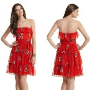 WHBM strapless tiered dress 8